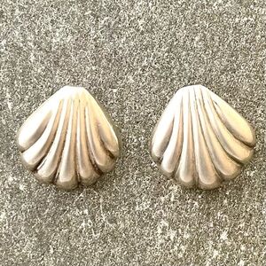Vintage Sterling Silver Shell Earrings